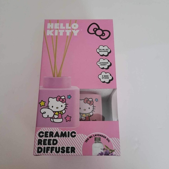 Hello Kitty pink ceramic diffuser w/5 reed sticks &120ml lavender oil brand new - Picture 3 of 15